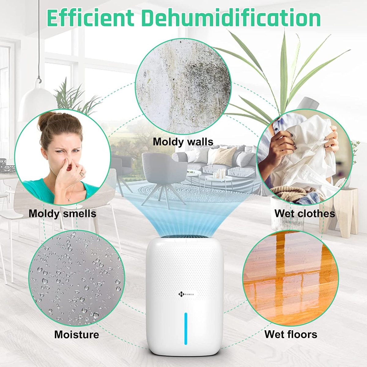 Air dryer portable HAMIIS, white, 350 ml - Image 3