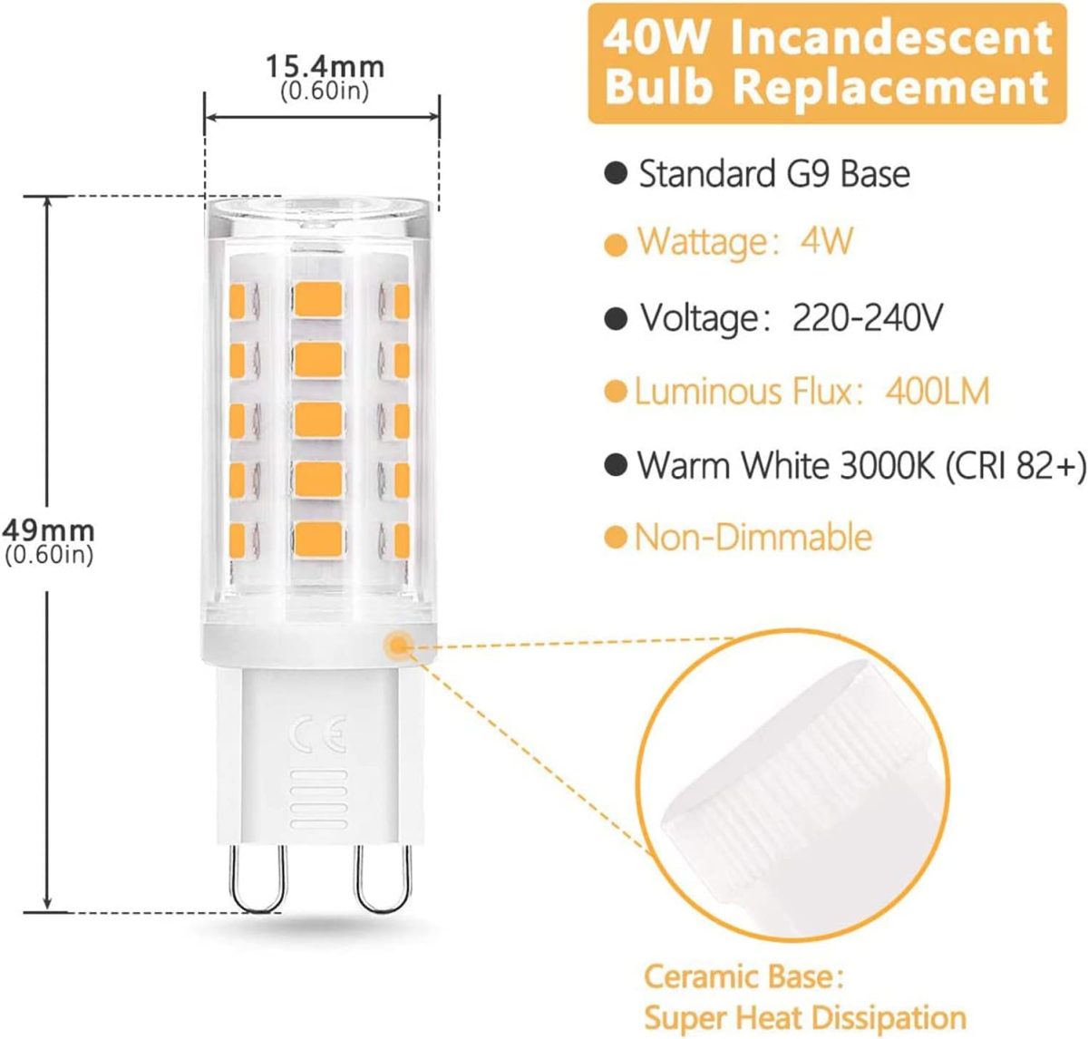 Led lambid G9/4W Fulighture G9 (6tk) - Pilt 2