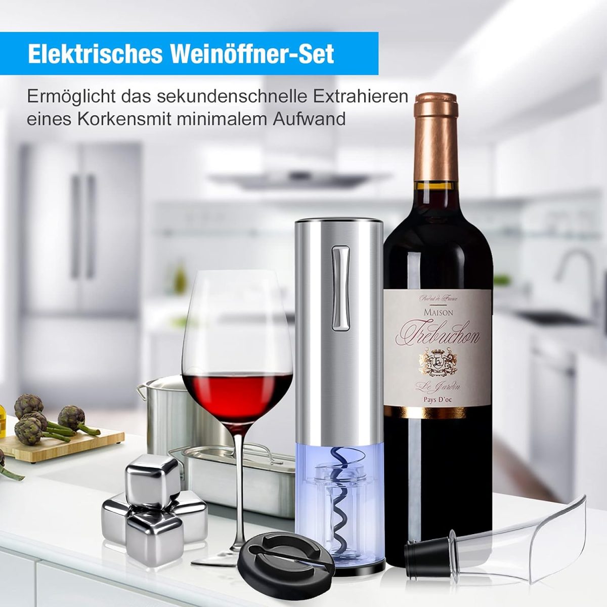Yonktoo electric corkscrew, foil cutter, USB charging cable - Image 5