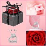 Everlasting Red Rose Flower with Necklace and Earrings Faneeyo - Image 5