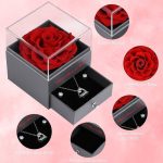 Everlasting Red Rose Flower with Necklace and Earrings Faneeyo - Image 2