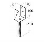 Post support PSL45U 46x100x40x4,0 mm DOMAX - Image 2