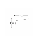 Folding Bracket WSN300 300x130 mm White DOMAX - Image 2