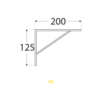 Reinforced Steel Shelf Bracket WSWP200/20 200x125x20x3,0 mm White DOMAX - Image 2