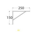 Reinforced Steel Shelf Bracket WSWP250/20 250x150x20x3,0 mm White DOMAX - Image 2
