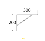 Усиленный стальной кронштейн WSWP300/20 300x200x20x3,0 мм белый - Image 2