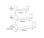 Комплект настенных полок FUS1 серый (тип U) 420/340/260 мм DOMAX - Image 2