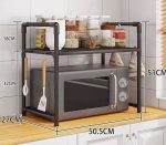 Kitchen Microwave Rack, 2-Tier, Black