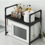 Kitchen Microwave Rack, 2-Tier, Black - Image 3