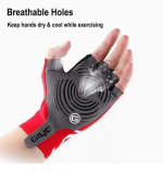 Fingerless Cycling Gloves S, Red - Image 4
