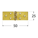 Butt Hinge Z50 50x25x1.5 mm, Zn Yellow - Image 2