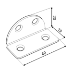Mööblinurk KSZ1 40x19 mm DOMAX - Pilt 2