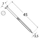 Puidukruvi CS 3,5x45 TX15 (200 tk.pakk) - Pilt 2