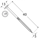 Puidukruvi CT 5x40 TX25 / 200 tk.pakk - Pilt 2