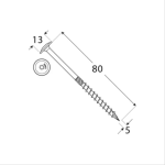 Puidukruvi CT 5x80 TX25 / 200 tk.pakk - Pilt 2