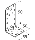 Усиленный крепёжный уголок KPL3 90x50x55x2,0 мм DOMAX - Image 2